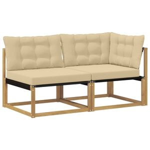 vidaXL Sectie Sofa Eenheden met kussen Wit 162,5 x 83 x 73 cm