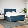 vidaXL Boxspring met matras fluweel blauw 180x200 cm