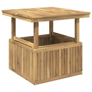 vidaXL Tuinfoto Tafel Massief Acaciahout Hoogte Verstelbaar Wit