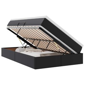 vidaXL Opslag bed met matras met matras Zwart 120 x 190 cm Nep Leer