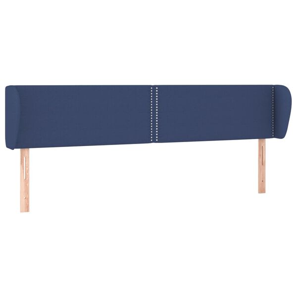 vidaXL Hoofdbord met randen 163x23x78/88 cm stof blauw