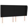 vidaXL Hoofdbord met randen 163x23x118/128 cm stof zwart