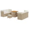 vidaXL Tuin Sofa Set met kussen 9 pcs Beige poly rattan