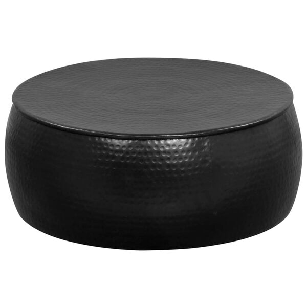 vidaXL Salontafel 70x30 cm gehamerd aluminium zwart