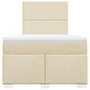 vidaXL Boxspring met matras stof cr&egrave;mekleurig 120x190 cm