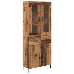 vidaXL Highboard Oud Hout 69,5 x 34 x 180 cm Bewerkt hout