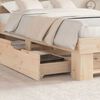 vidaXL Bedframe met hoofdeinde Bruin 135 x 190 cm Massief grenenhout