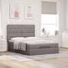 vidaXL Ottoman bed met matras 140x190cm stof taupe