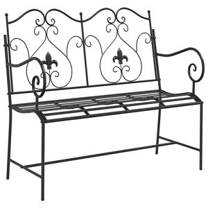 vidaXL Tuinbank Zwart 104 x 54 x 93 cm Staal