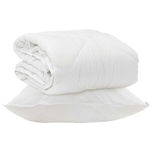 vidaXL Het Duvet voor Elk Seizoen met kussen 2 pcs Wit Microvezel