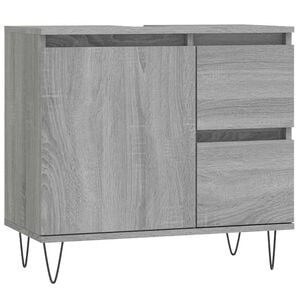 vidaXL Badkamerkast 65x33x60 cm bewerkt hout grijs sonoma eikenkleurig