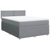 vidaXL Boxspring met matras stof lichtgrijs 140x200 cm