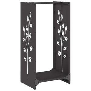 vidaXL Brandhoutrek 40x30x80 cm koudgewalst staal zwart