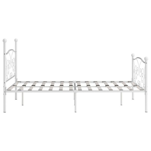 vidaXL Bedframe met lattenbodem metaal wit 160x200 cm
