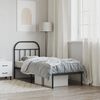 vidaXL Bedframe met hoofdbord metaal zwart 75x190 cm