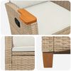 vidaXL Verstelbare stoel met theeplaat 62 x 64 x 112 cm poly rattan