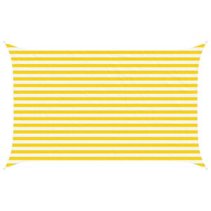 vidaXL Zonneschaduwzeil Geel en Wit 4 x 2,5 m 100% Polyester Oxford