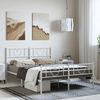 vidaXL Bedframe met hoofd- en voeteneinde metaal wit 150x200 cm