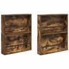 vidaXL Tijdschrift Rek 2 st Gerookt eiken 60 x 12 x 70 cm Bewerkt hout