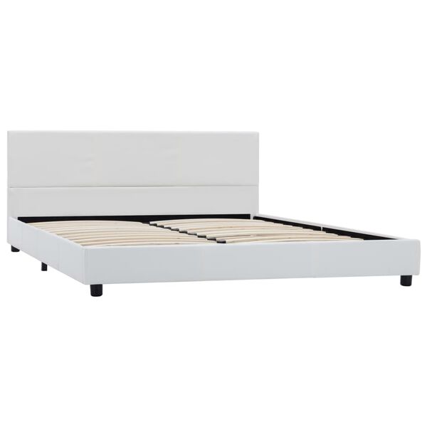 vidaXL Bedframe kunstleer wit 140x200 cm
