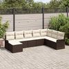vidaXL Tuin Sofa Set met kussen 8 pcs Bruin poly rattan