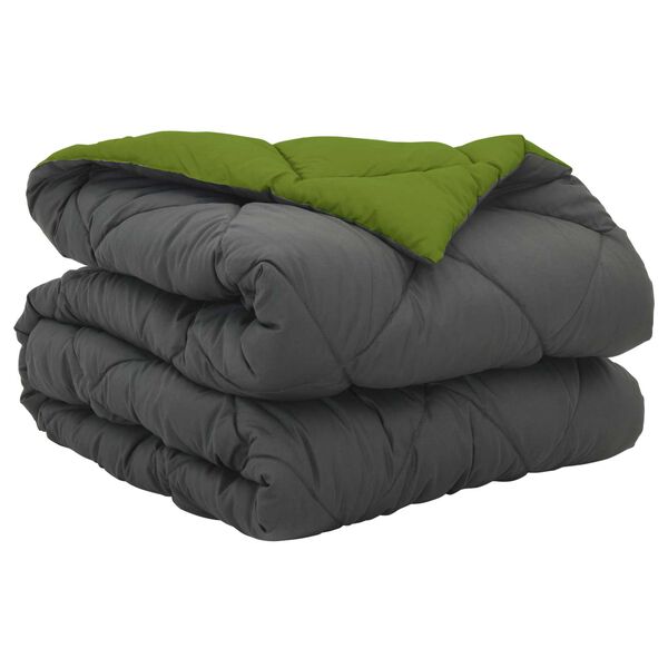 vidaXL Vol jaar dekbed Groen en Antraciet 220 x 155 cm Microfiber