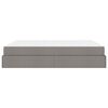 vidaXL Bedframe met matras met matras 2 pcs Taupe Stof