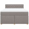 vidaXL Boxspring met matras stof taupe 160x200 cm