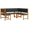 vidaXL Tuinbankset 3 st Bruin Massief Acaciahout