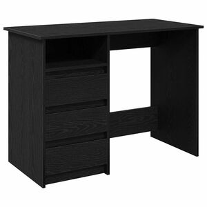 vidaXL Bureau 102x50x75 cm bewerkt hout zwart