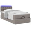 vidaXL Ottoman bed met matras en LED's 80x200cm stof taupe