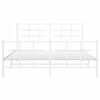 vidaXL Bedframe met hoofd- en voeteneinde metaal wit 150x200 cm