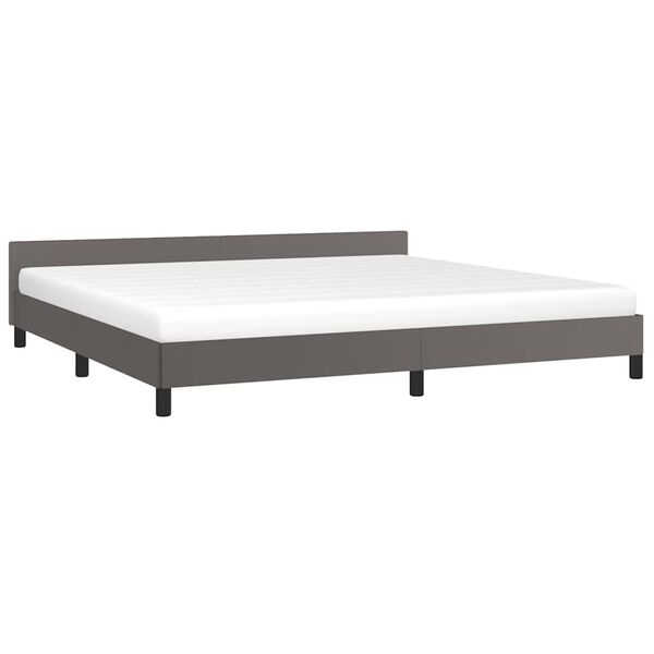 vidaXL Bedframe met hoofdeinde zonder matras 200x200 cm grijs