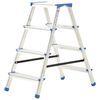 vidaXL Huishoudtrap met 4 treden dubbelzijdig 90 cm aluminium