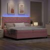 vidaXL Boxspringbed met matras met LED Roze 200 x 200 cm Fluweel