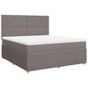 vidaXL Boxspring met matras stof taupe 180x200 cm