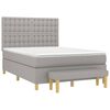 vidaXL Boxspring met matras stof lichtgrijs 140x200 cm