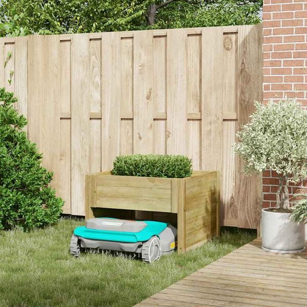 vidaXL Robotmaaiergarage Bruin 73 x 67 x 56 cm