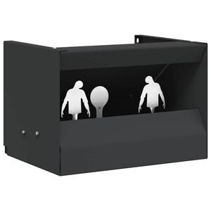 vidaXL Kogel Trap Box Zwart 29 x 22 x 20 cm Staal