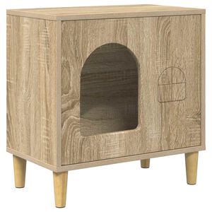 vidaXL Kattenhuis Sonoma 51 x 30 x 52 cm Bewerkt hout