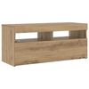 vidaXL Tv-meubel met LED 90x35x40 cm bewerkt hout artisanaal eiken