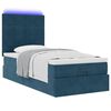 vidaXL Ottoman bed met matrassen en LED's 80x200cm fluweel donkerblauw