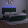 vidaXL Boxspring met matras en LED fluweel donkergroen 180x200 cm