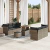 vidaXL Tuin Sofa Set met kussen 9 pcs Grijs poly rattan