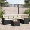 vidaXL 6-delige Loungeset met kussens poly rattan zwart
