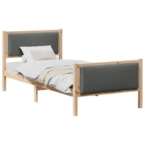 vidaXL Bedframe met hoofdeinde Donkergrijs 90 x 200 cm Stof