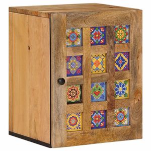 vidaXL Badkamer Hangkast Naturel 38 x 33 x 48 cm Massief Mango Hout