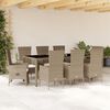 vidaXL 9-delige Tuinset met kussens poly rattan beige