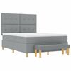 vidaXL Boxspring bed met matras Lichtgrijs 140 x 190 cm Stof
