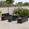 vidaXL Tuinbankenset 9 pcs Zwart Poly rattan en gepoedercoat staal